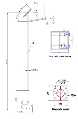 Poste Metalico Galvanizado y Prepintado 6 m. Secional 140-89mmx3mm